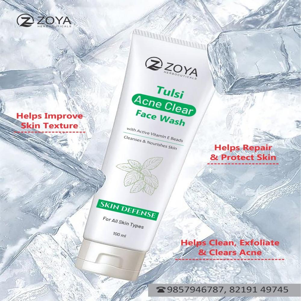 Tulsi Face Wash - Natural Herbal Formula for Acne-Prone Skin | With Tulsi Extract Tea Tree Oil Neem Aloe Vera Salicylic Acid and Vitamin E