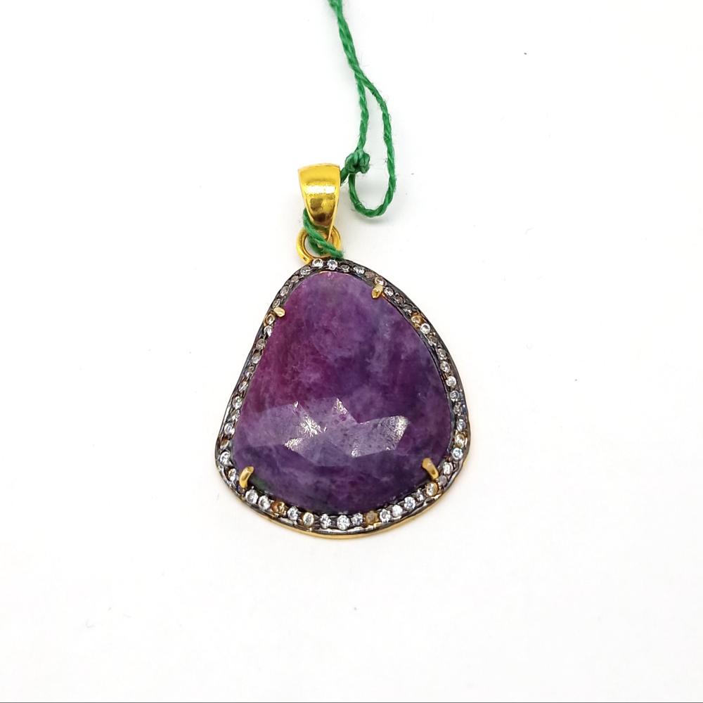 925 Sterling Silver Natural Ruby Artisan Pendant
