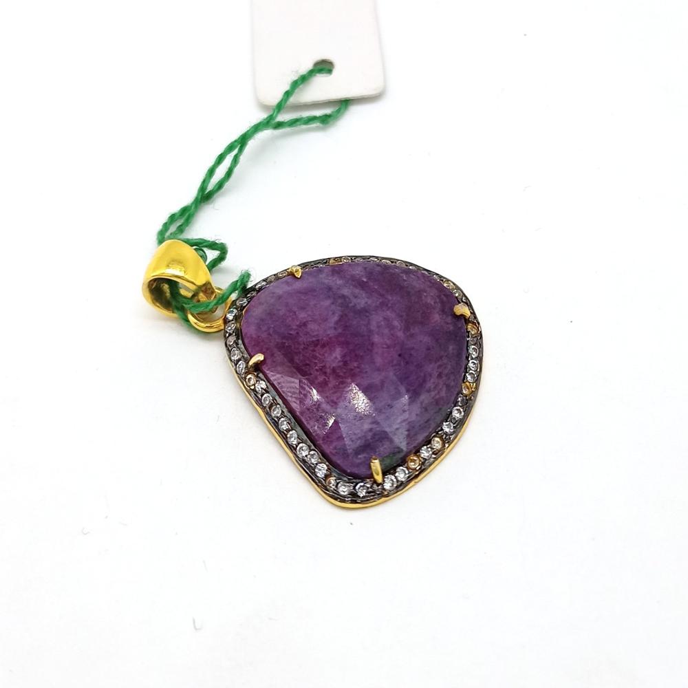 925 Sterling Silver Natural Ruby Artisan Pendant