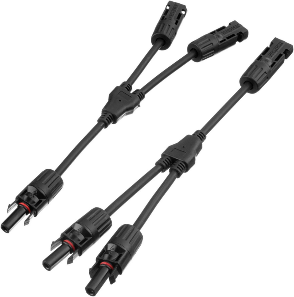 Solar Panel Y Branch Connector - IP67 Waterproof 30A Max Current 1000V DC | MC4-Compatible Plug & Play Design UV & Corrosion Resistant