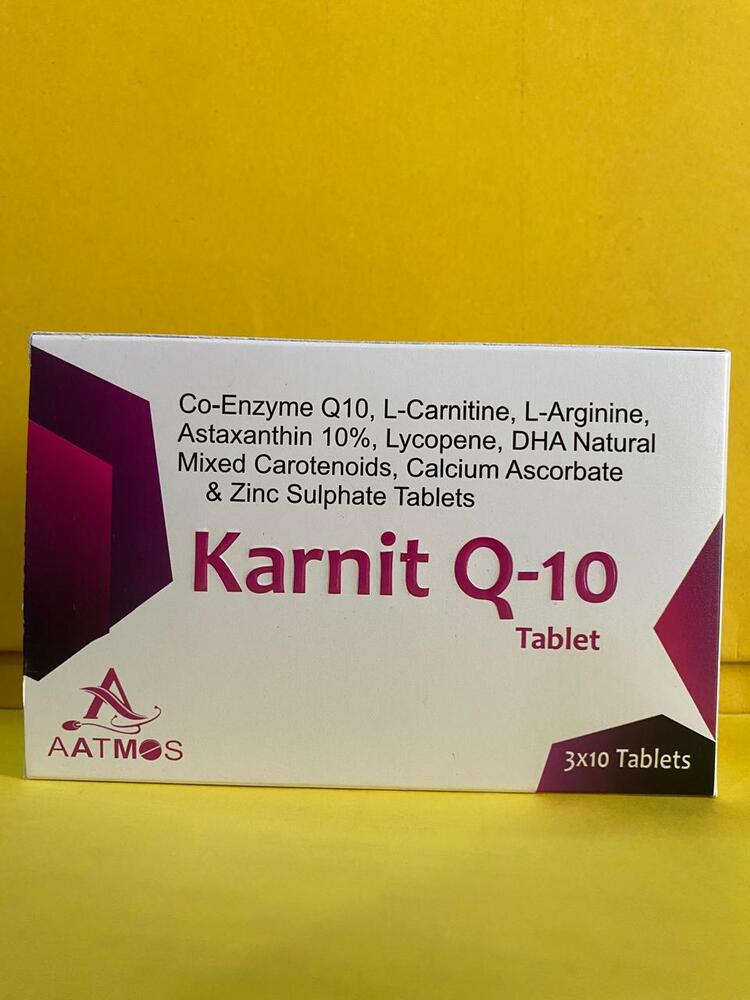 CO-ENZYME Q10,L-CARNITINE,L-ARGININE,ASTAXANTHIN 10%,LYCOPENE,DHA NATURAL MIXED CAROTENOIDS,CALCIUM ASCORBATE & ZINCSULPHATE TABLET