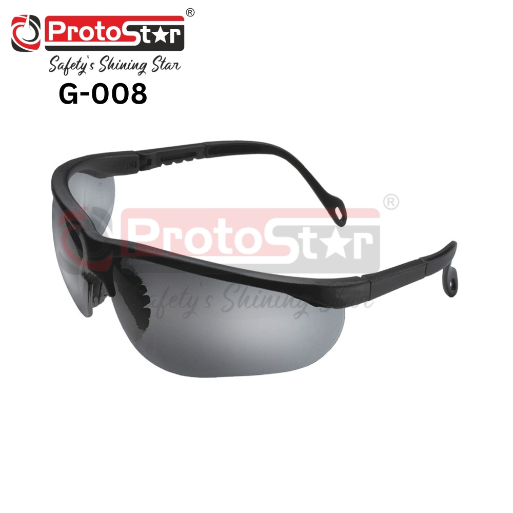 Protostar G-008 Safety Goggles - Polycarbonate, Clear/smoke Color | Shatterproof, Anti-fog Design, Adjustable Strap For Comfort, Impact Protection