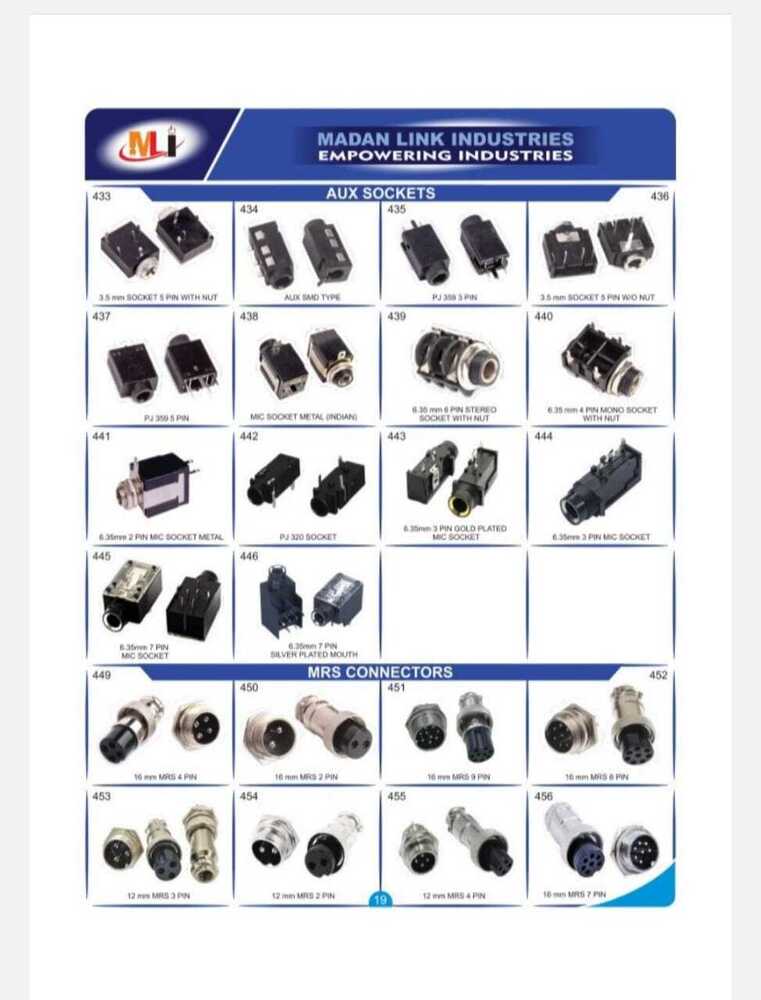 6.35mm 7 Pin Mic Socket - Application: Industrial