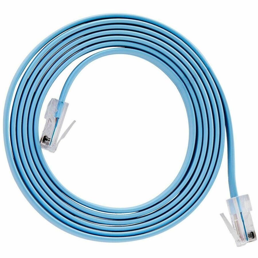 Rj45 Cisco Console Cable - Db9 To Rj45, 6 Ft Length, Blue Color, 192 Kb Buffer Size | Wired Connectivity, High Speed For Routers