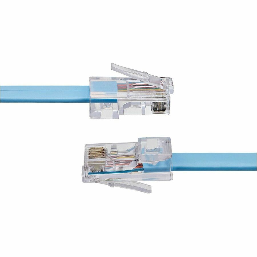 Rj45 Cisco Console Cable - Db9 To Rj45, 6 Ft Length, Blue Color, 192 Kb Buffer Size | Wired Connectivity, High Speed For Routers