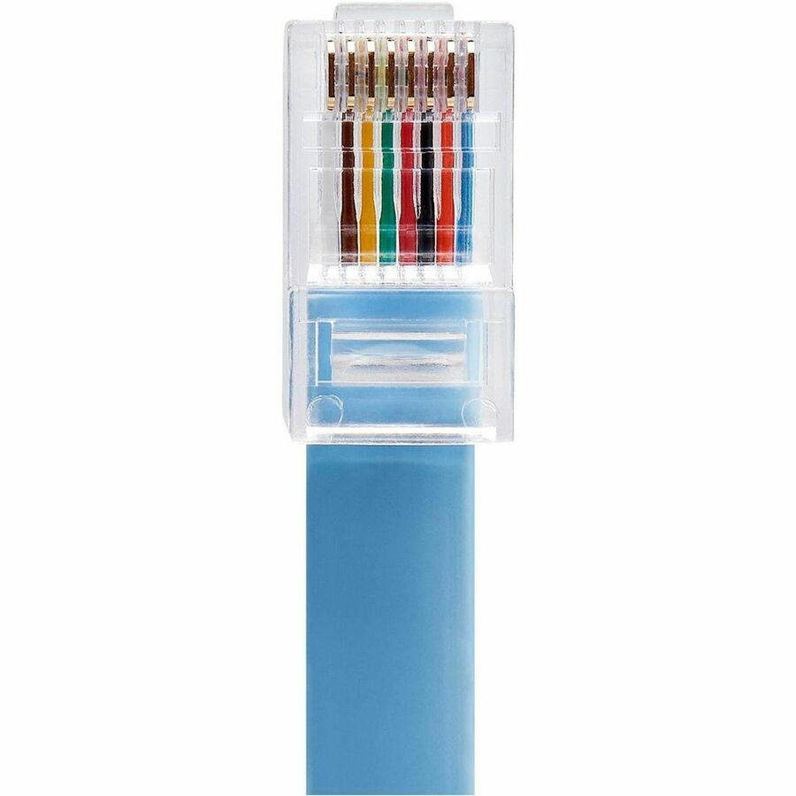 Rj45 Cisco Console Cable - Db9 To Rj45, 6 Ft Length, Blue Color, 192 Kb Buffer Size | Wired Connectivity, High Speed For Routers