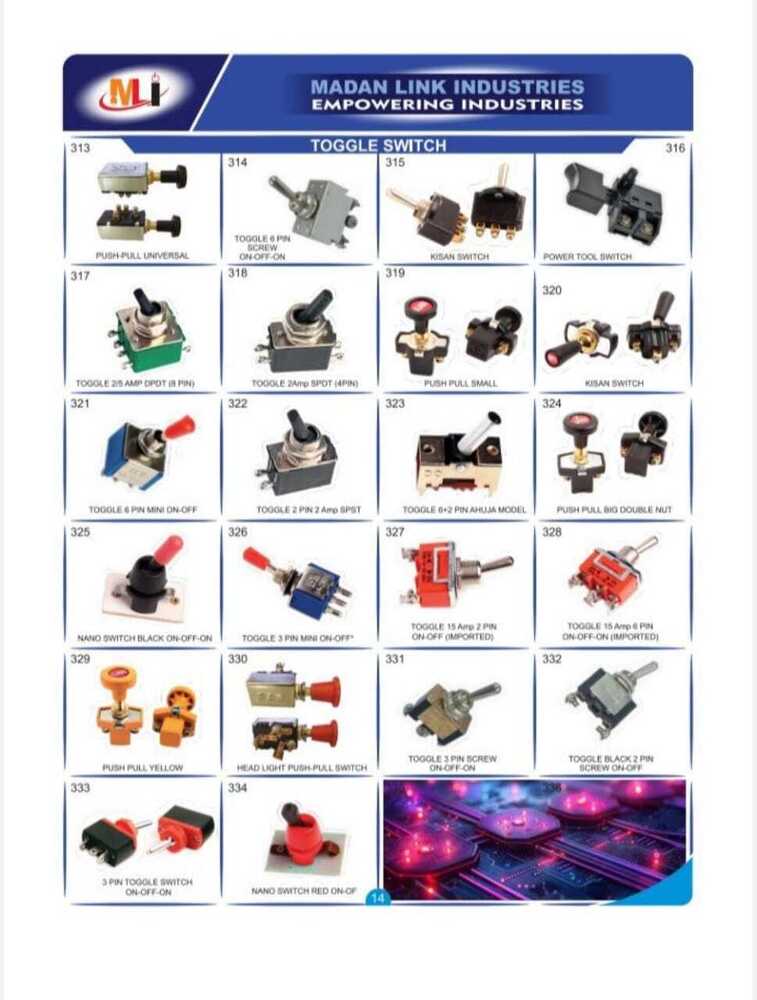 Toggle Switch 2 Pin Amp Spst - Material: Ms