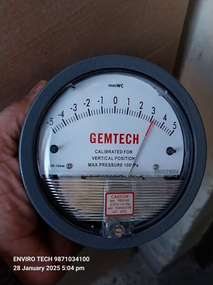 Gemtech Differential Pressure Gauge By Hoshangabad Madhya Pradesh - Accuracy: A 2% (-Ha Model A 1) Of Fs (A 3% (-Ha A 1.5%) On -0