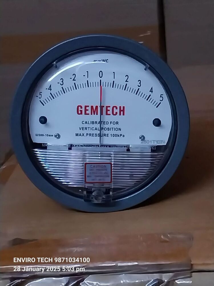 Gemtech Differential Pressure Gauge By Hoshangabad Madhya Pradesh - Accuracy: A 2% (-Ha Model A 1) Of Fs (A 3% (-Ha A 1.5%) On -0