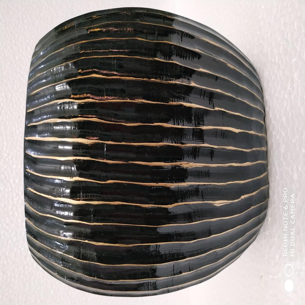 Flower Pot - Color: Golden & Black