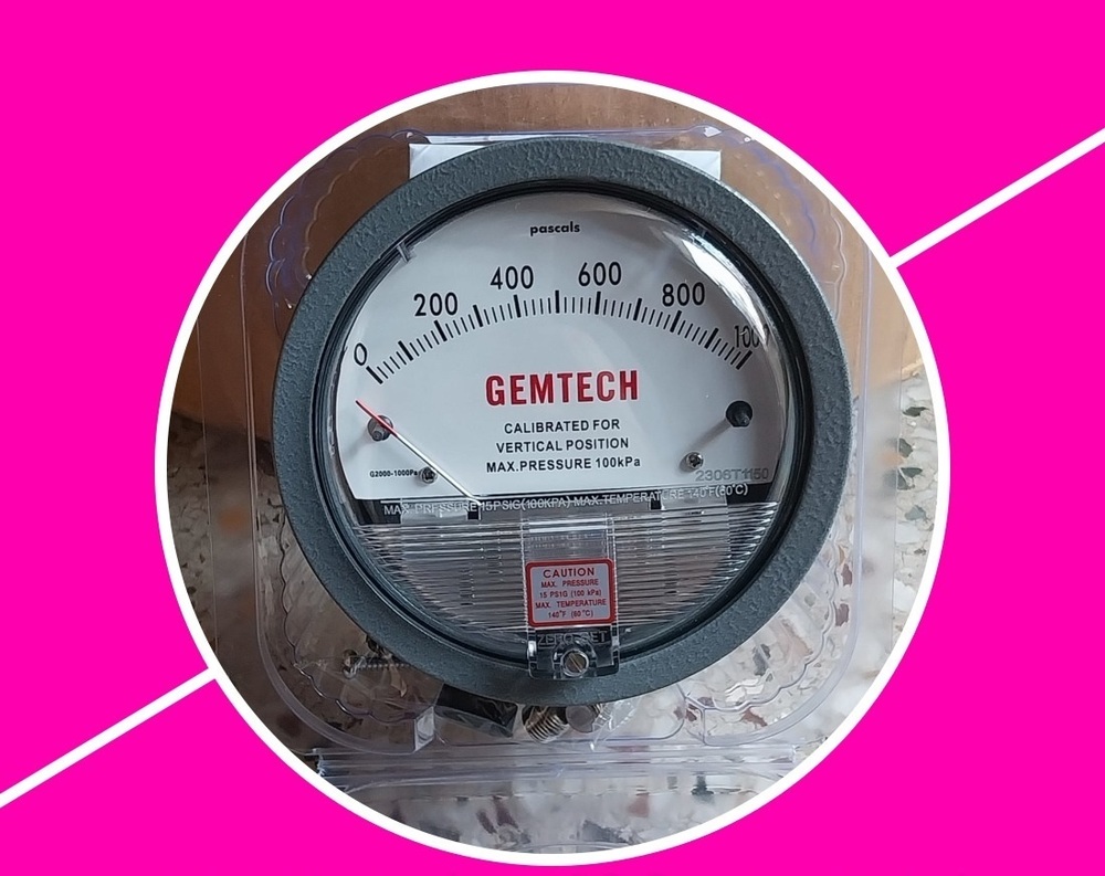 Supplier Gemtech Differential Pressure Gauge In Hosur Tamil Nadu - Accuracy: A 2% (-Ha Model A 1) Of Fs (A 3% (-Ha A 1.5%) On -0