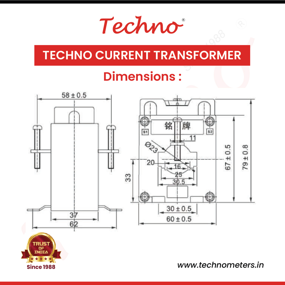 Techno Current Tranformer - Tct - 30 - Material: Polycarbonate