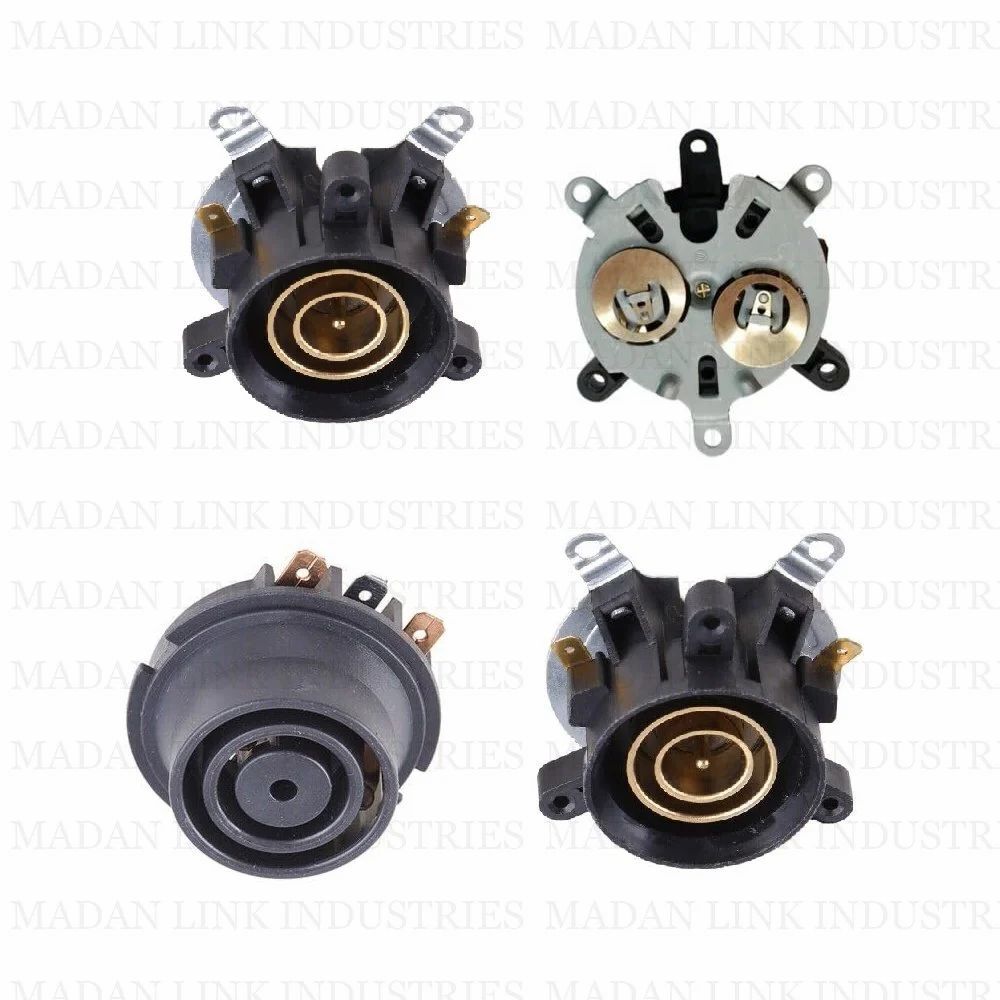 Kettle Base With Wire - Plastic Material, Round Shape, Black Color | Power Indicator, Panel Mounting, 6-12 Month Warranty