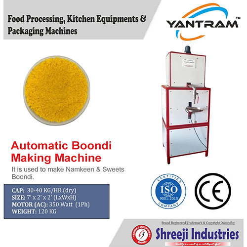 Fully Automatic Boondi Making Machine - Feature: High Efficiency