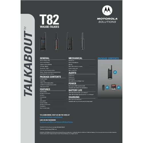 Motorola Talkabout T82 Walkie Talkie