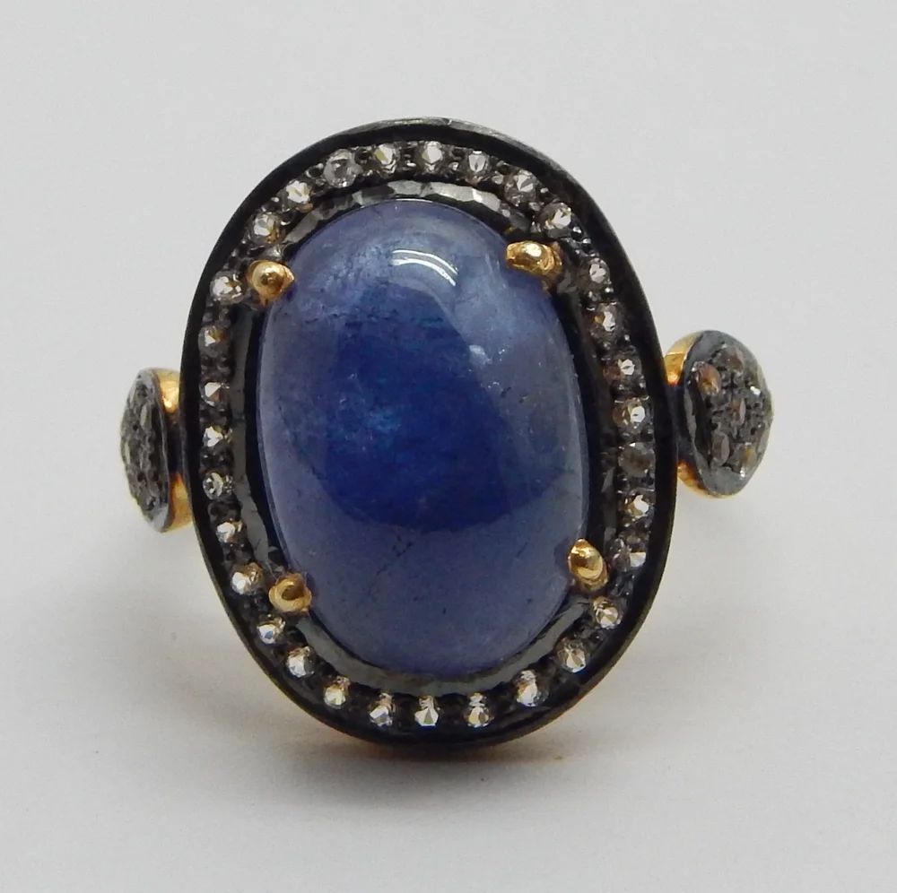 925 Sterling Silver Tanzanite Ring - Color: Blue