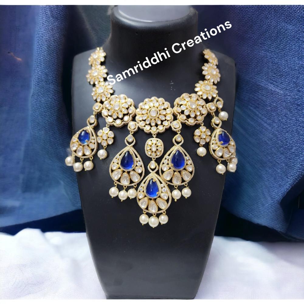 Tanzanite Necklace Set - Color: Black And Golden