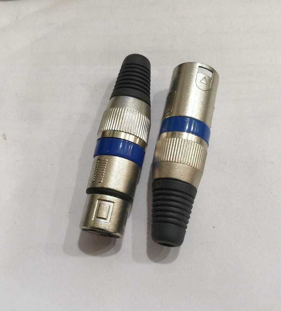 Xlr M/f Ring Type - Zinc Alloy Construction, 3-pin Configuration, Blue And Silver Design | Reliable Audio Connections For Microphones And Headphones