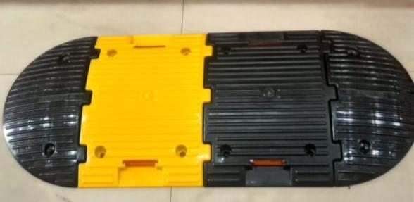 Concrete Filled Plastic Speed Breaker - Color: Black & Yellow
