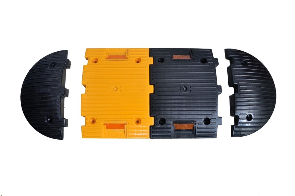 Concrete Filled Plastic Speed Breaker - Color: Black & Yellow