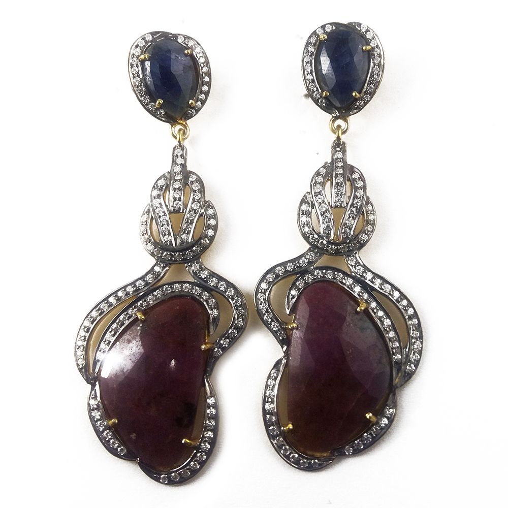 Ruby Diamond Earrings