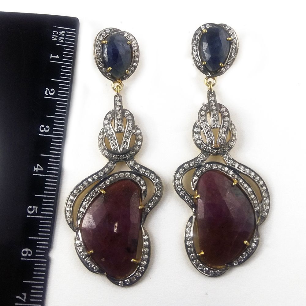Ruby Diamond Earrings