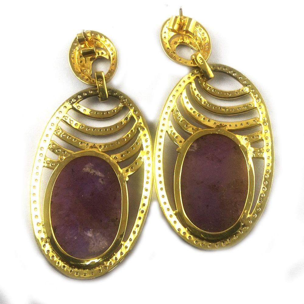 Pink Sapphire Diamond Earring