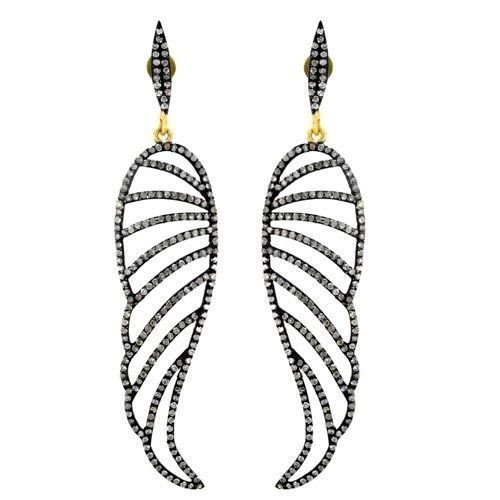 Designer Diamond Silver Earrings