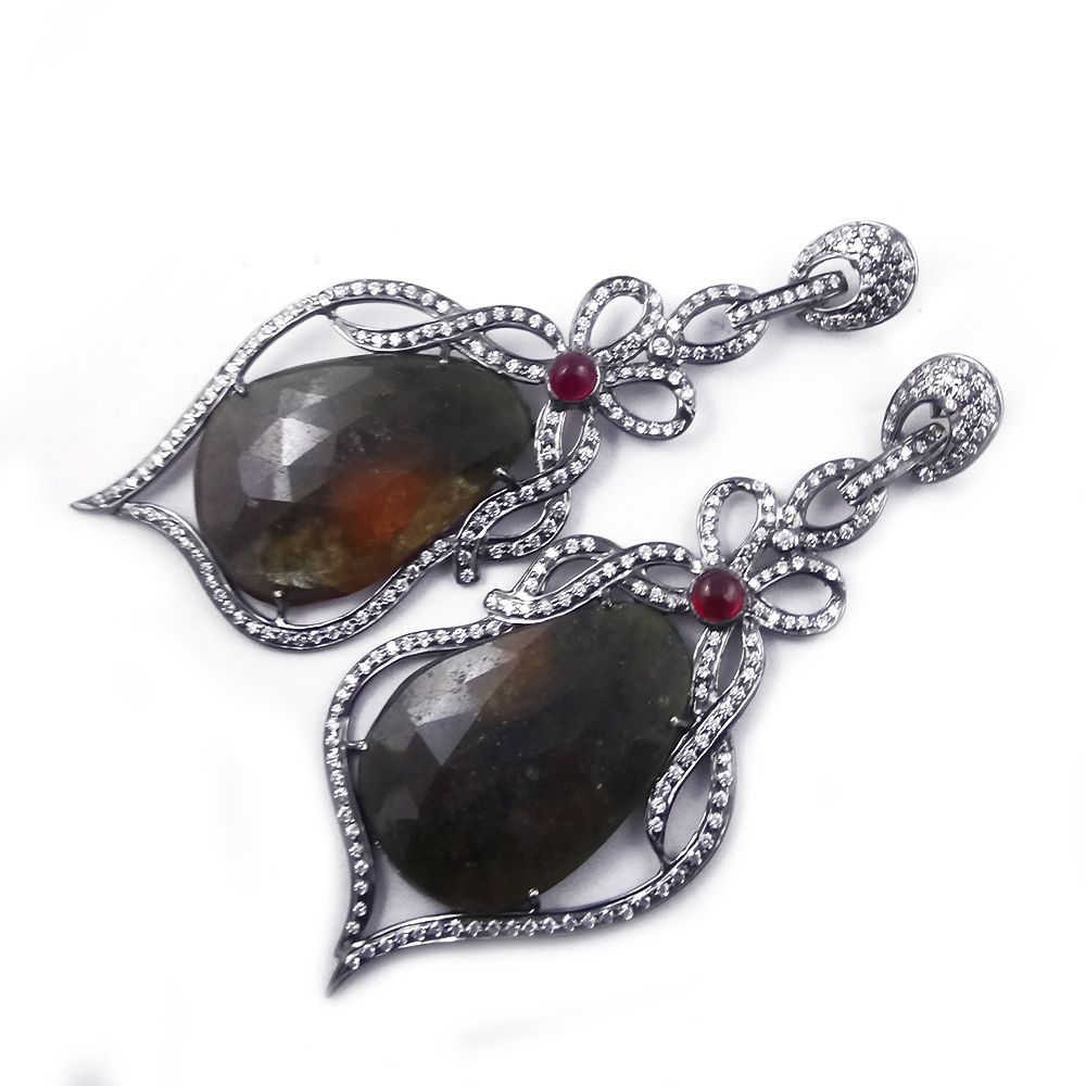 Sapphire Diamond Earring