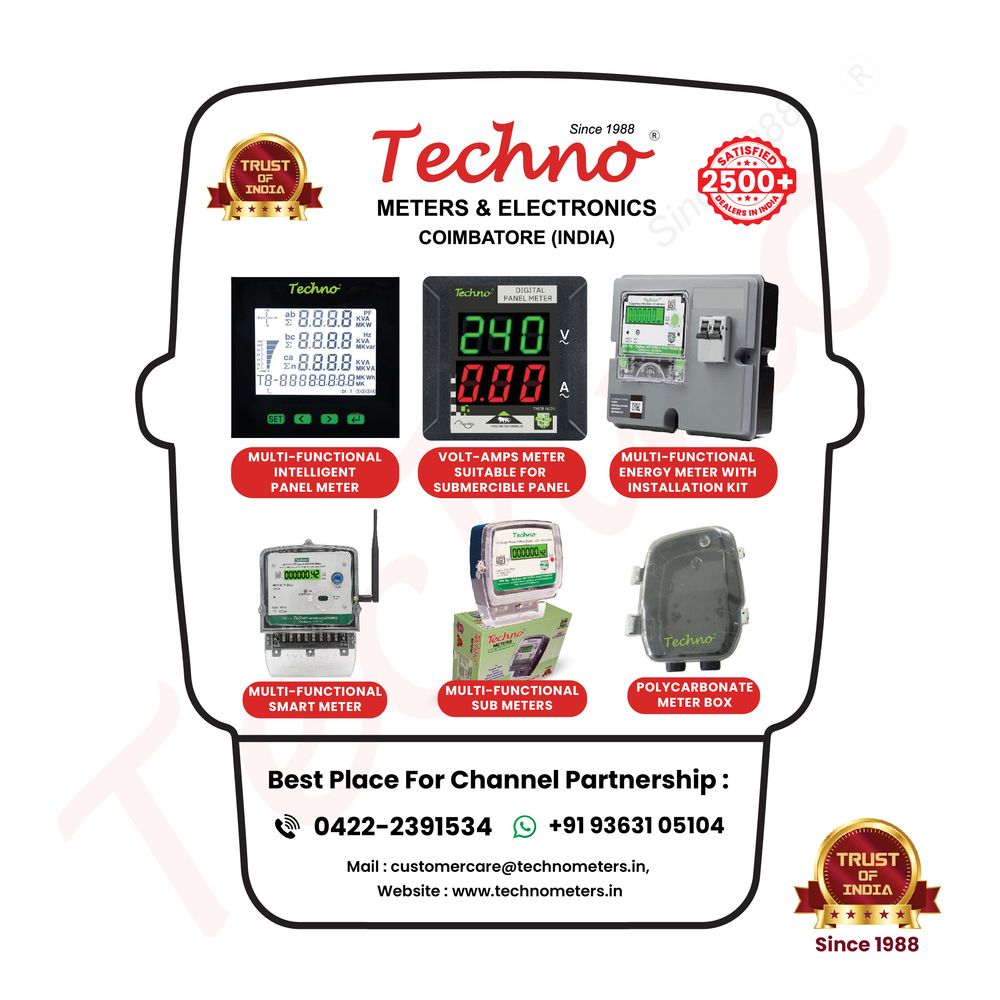 Techno Dual Source Prepaid Energy Meters - Accuracy: Class 1