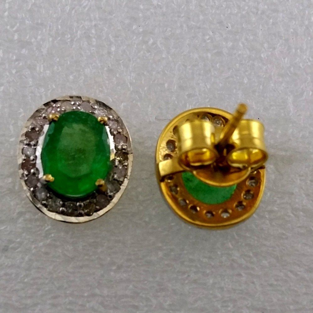 Zambian Emerald Ear Studs