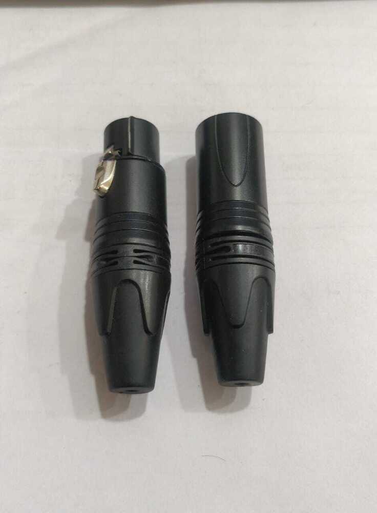 XLR M/F FULL BLACK GOLDEN PIN METAL