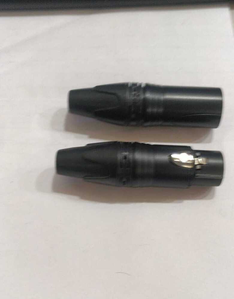 XLR M/F FULL BLACK GOLDEN PIN METAL