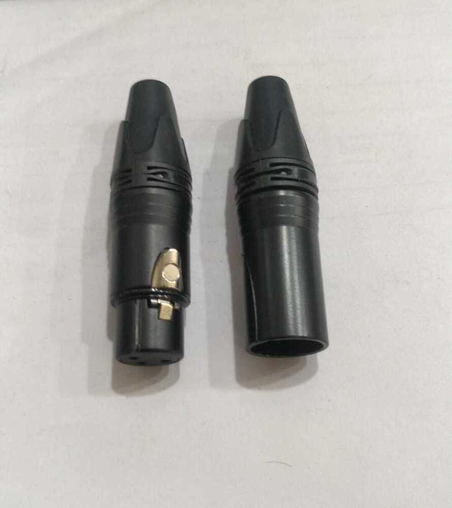 XLR M/F FULL BLACK GOLDEN PIN METAL