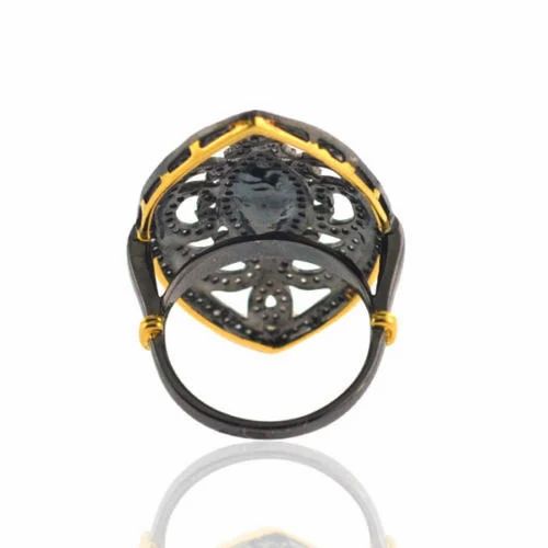 Evil Eye Diamond Silver Ring