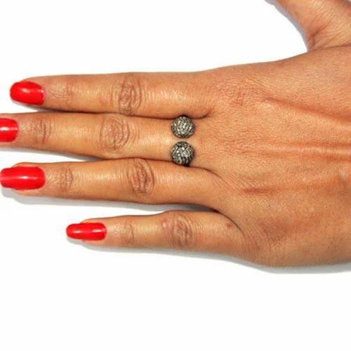 Ball Diamond Silver Ring