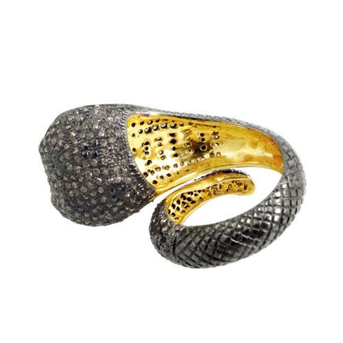 Snake Diamond SIlver Ring