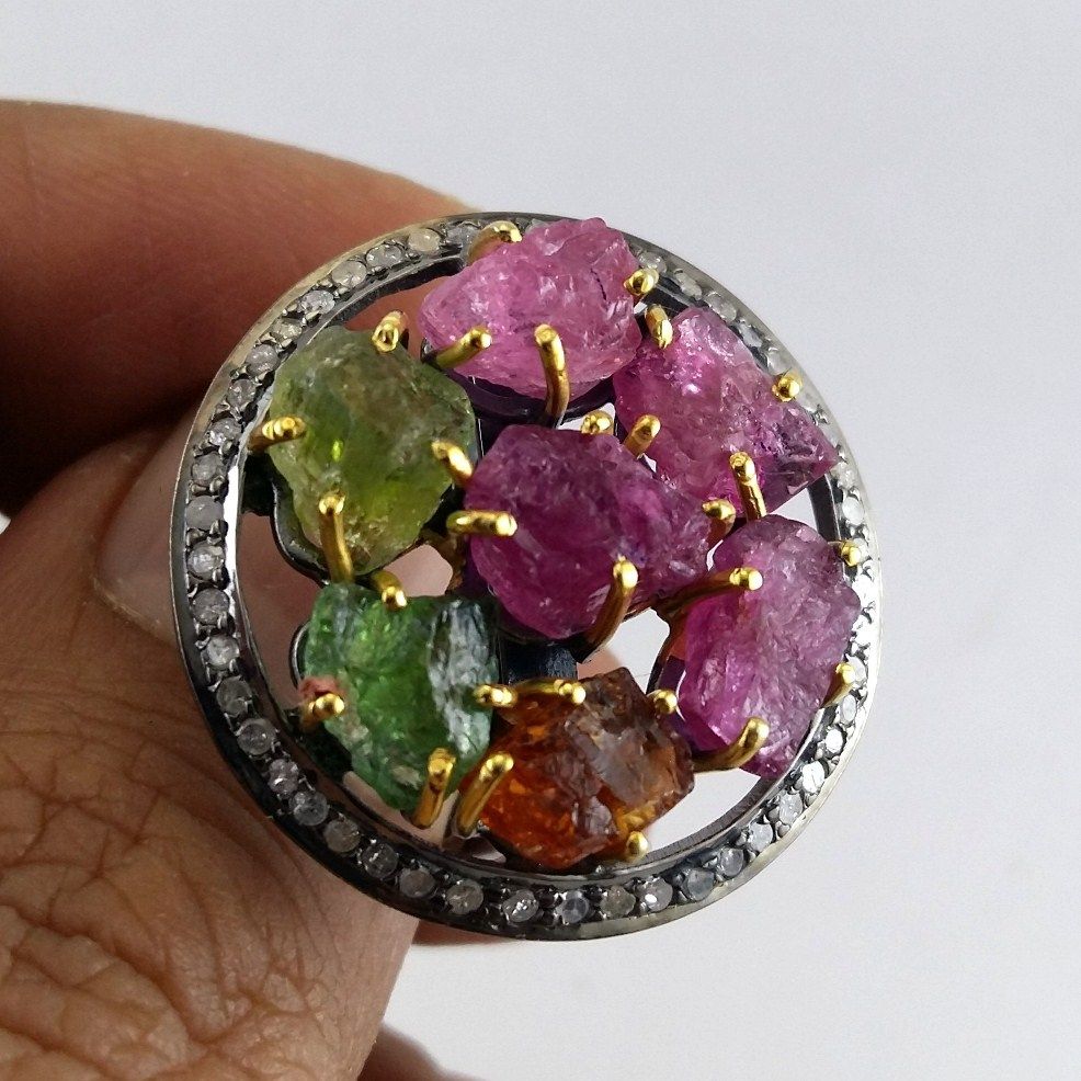 Tourmaline Diamond Ring