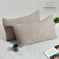 Woven Quilted Pillow Protector - Color: Black