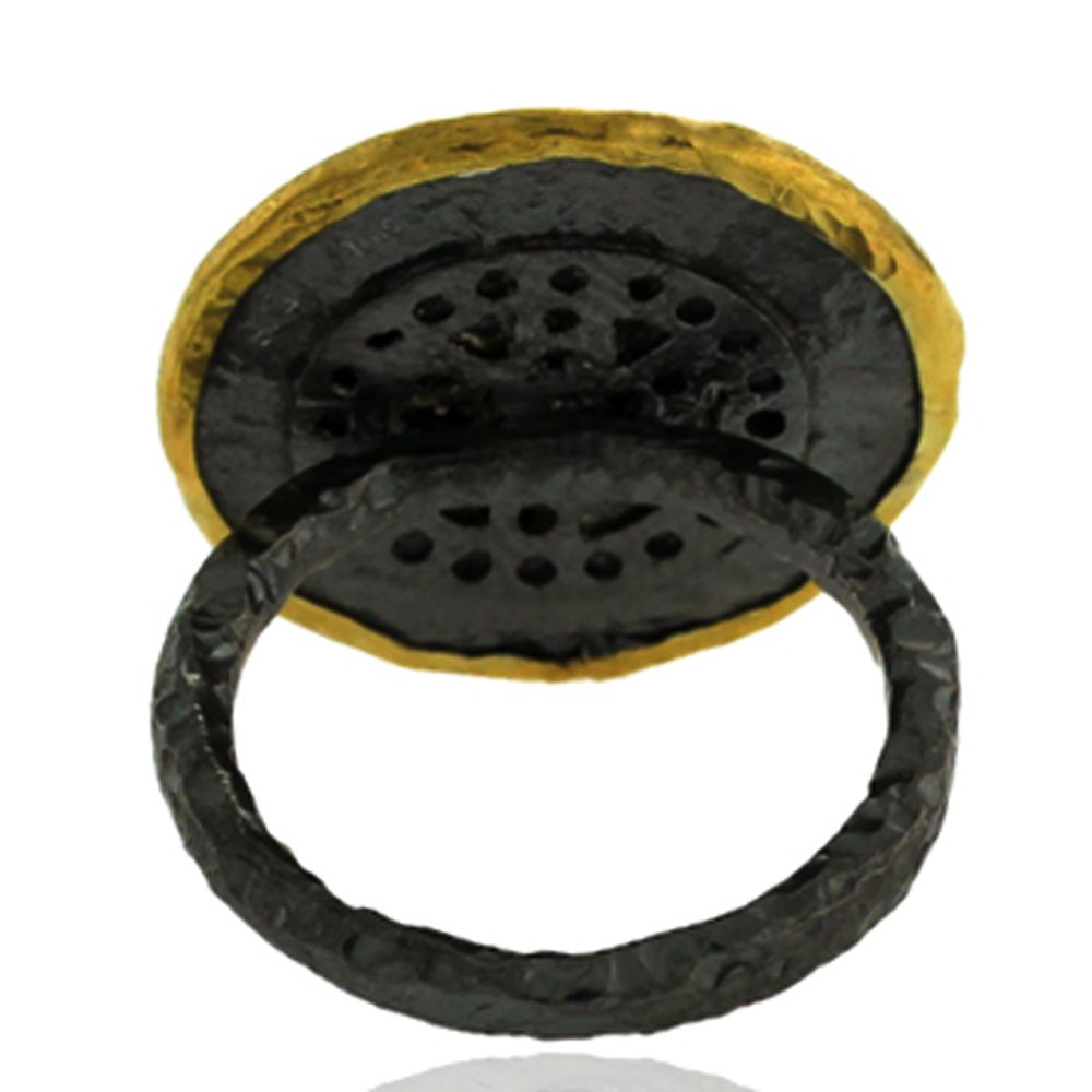 God Hand Silver Diamond Ring - Color: Golden & Black