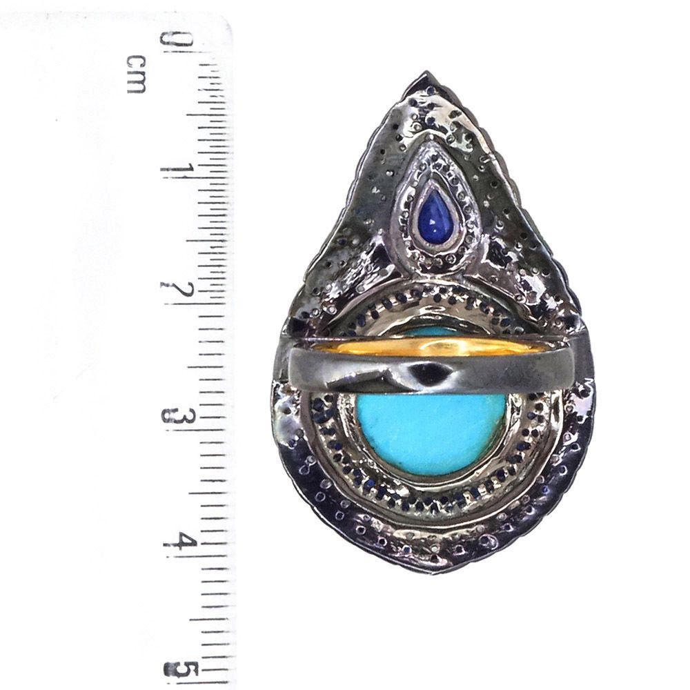 Designer Diamond Silver Ring - Finish: Coated