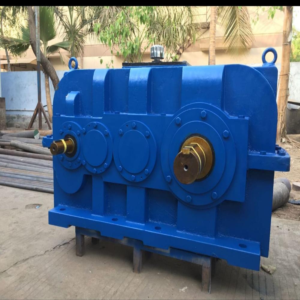 Helical Gear Box - Color: Silver Paint Coated