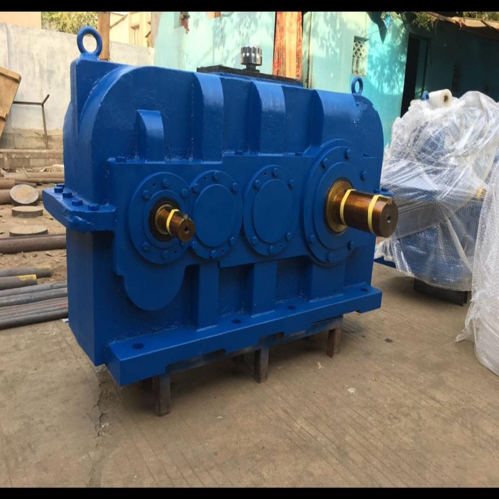 Helical Gear Box - Color: Silver Paint Coated
