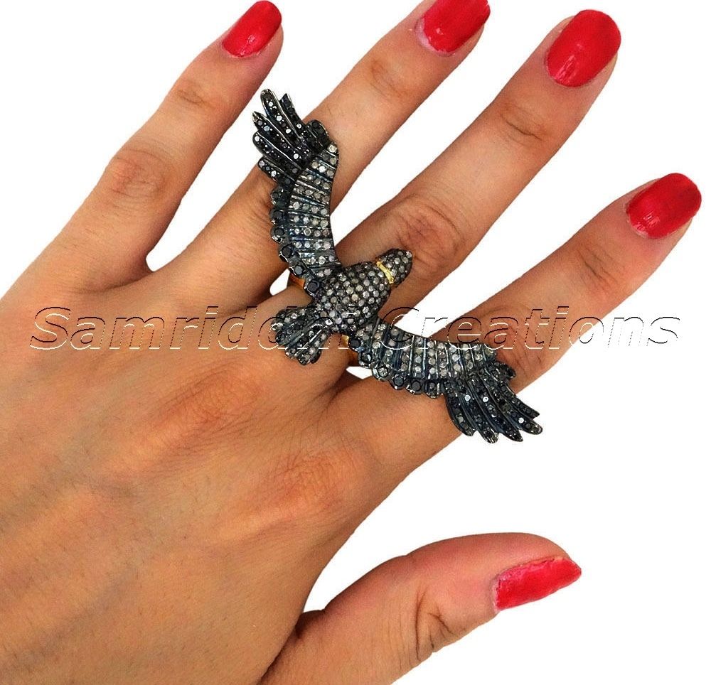 Bird Diamond Silver Ring - Finish: Coated