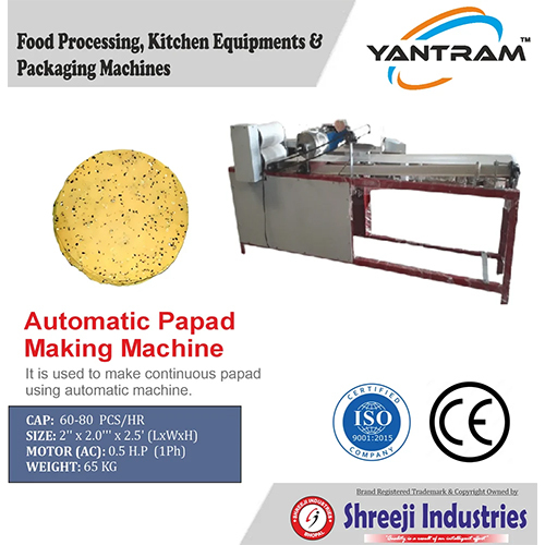 Fully Automatic Papad Making Machine