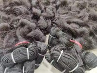 100% Cuticle Aligned Temple Remy Weft Hair Bundle Black Color Wavy Hair Extension 14 inch