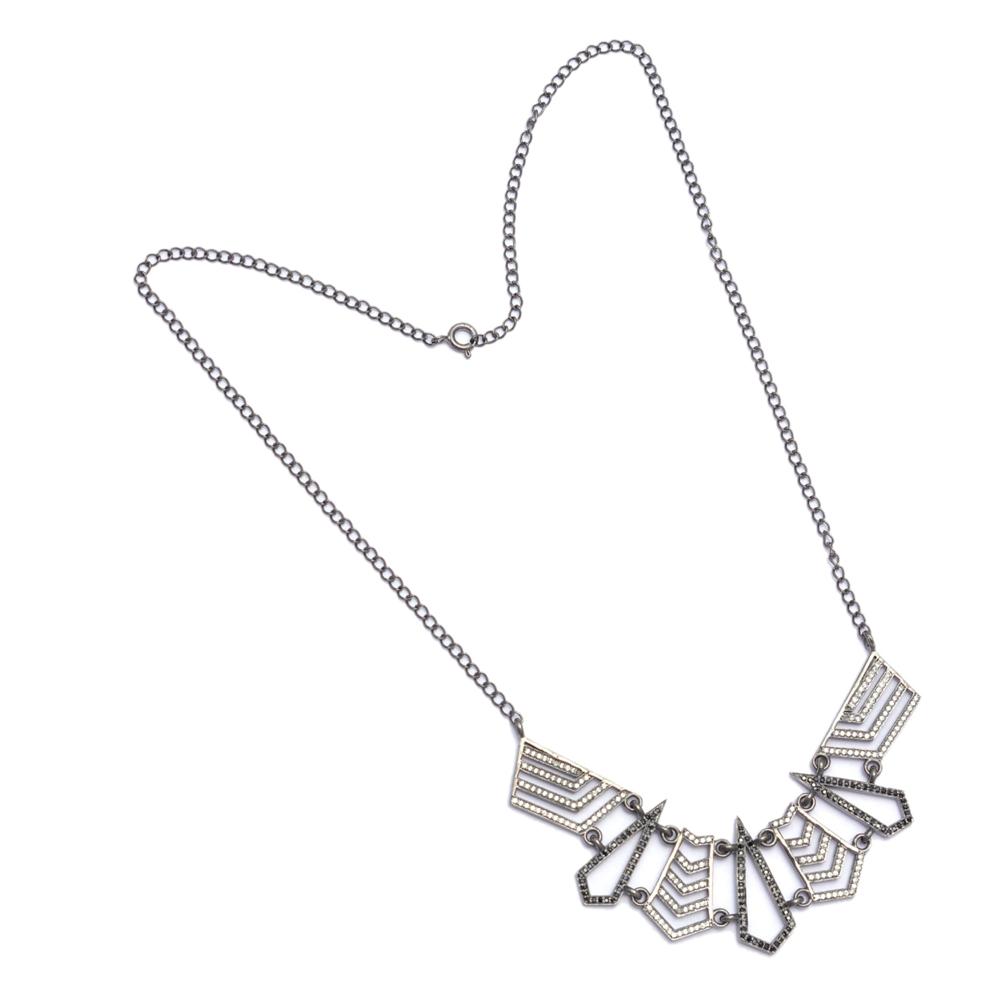 Black Spinel Topaz Necklace - Size: 16 Inch