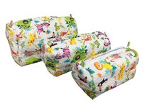 Set Of 3 Quilted Toiletry Bag - Color: Multi
