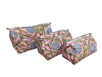 Set Of 3 Quilted Toiletry Bag