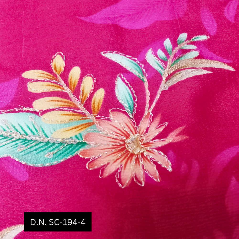 Maroon Position Printed Fabric